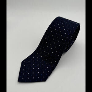 Armani Collezioni Patch Stich Geometric Dotted Dark Blue Silk Tie